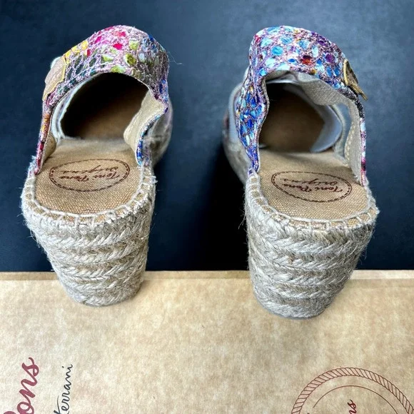 Toni Pons Telva‎ Espadrille Wedge Pump 37 Womens Leather Size 6.5 NEW - Picture 4 of 7